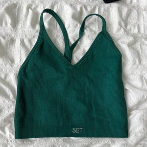 Set active green sports bra / crop top sculptflex -XS